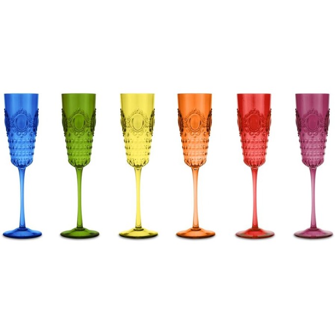 Set 6 bicchieri flute colorati Baci Milano