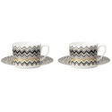 Set 2 tazze tè Zig Zag Gold
