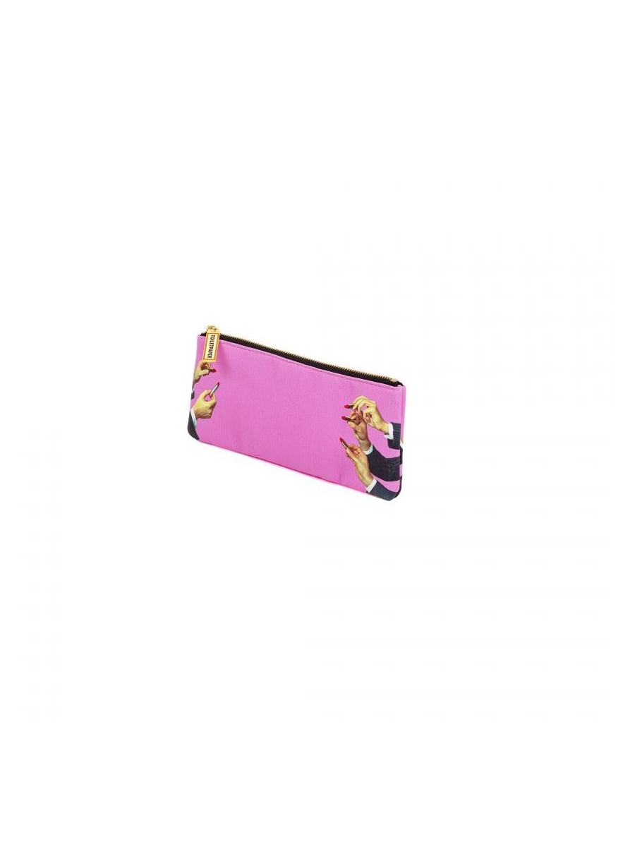 Astuccio In Pu Stampato Toiletpaper - Lipsticks Pink Seletti