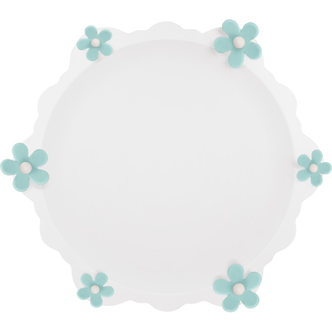Piatto torta bianco fiori verdi Baci Milano