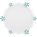 Piatto torta bianco fiori verdi Baci Milano