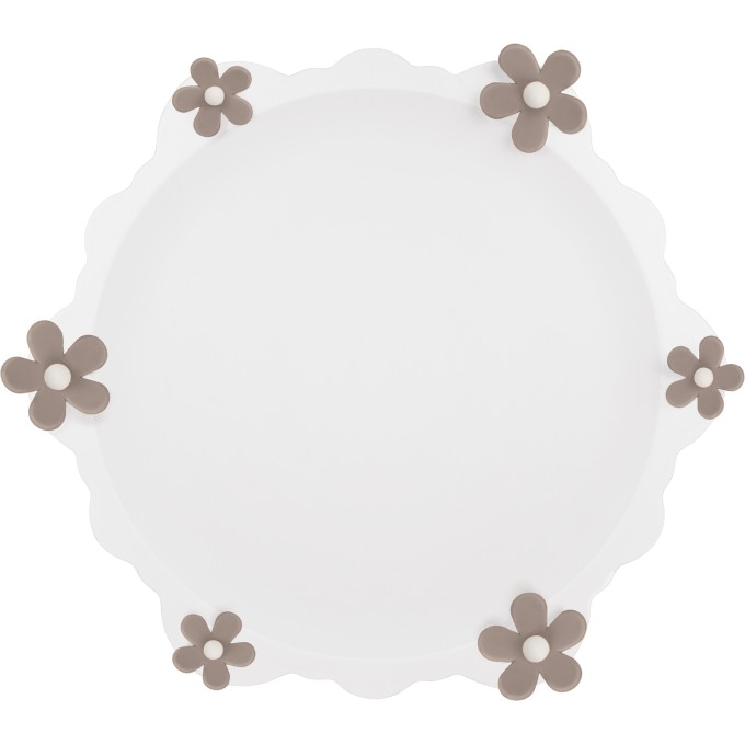 Piatto torta bianco fiori tortora Baci Milano