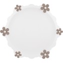Piatto torta bianco fiori tortora Baci Milano