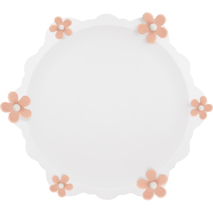 Piatto torta bianco fiori rosa Baci Milano