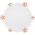 Piatto torta bianco fiori rosa Baci Milano