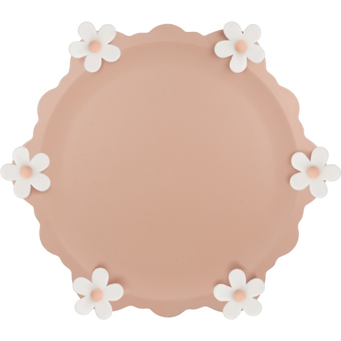 Piatto torta rosa fiori bianchi Baci Milano