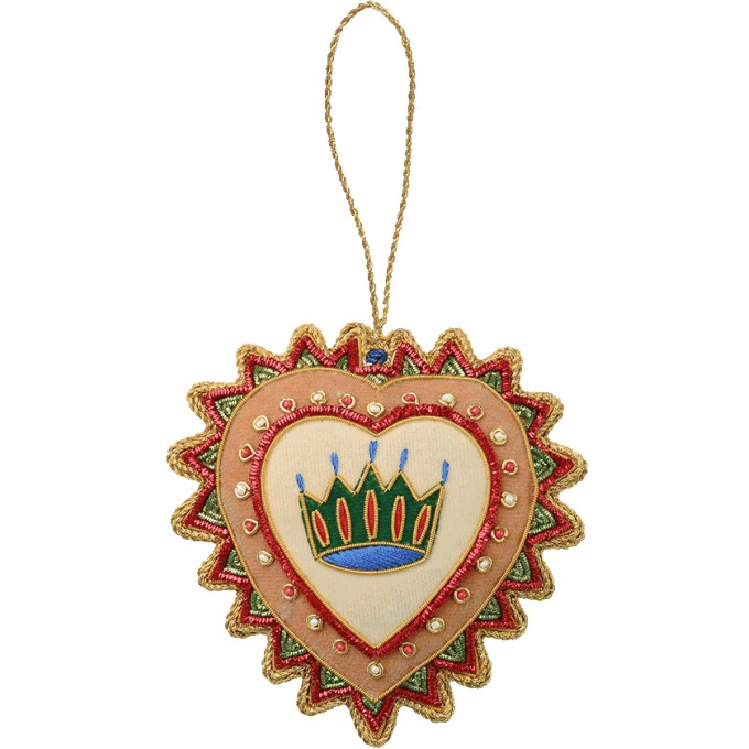 Decorazione ricamata a mano cuore 2