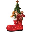 Stivale Con Albero Christmas C/Led Resina