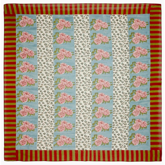 Tovaglia in Cotone 220x220cm Leopard Stripes Sky