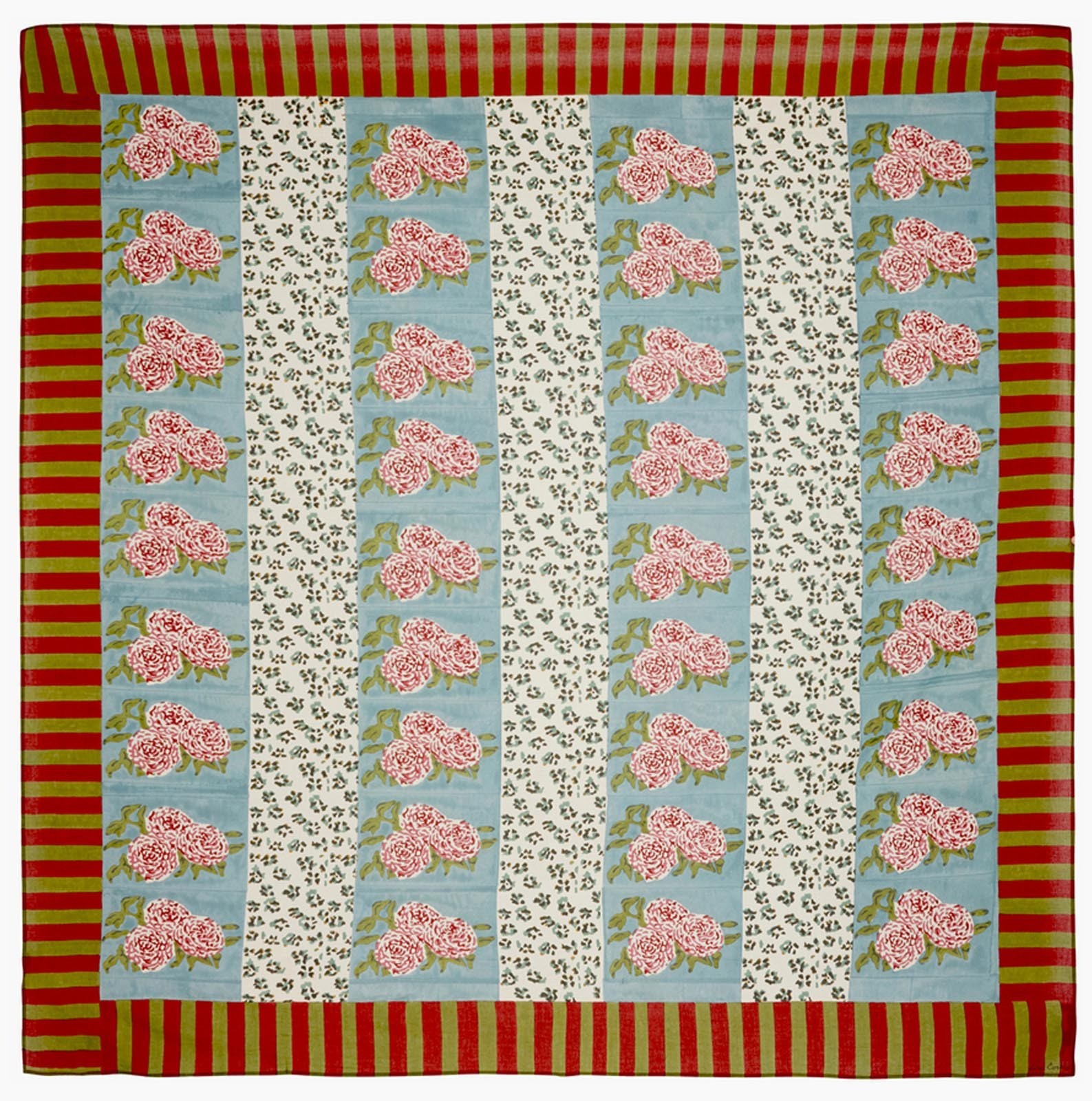 Tovaglia in Cotone 220x220cm Leopard Stripes Sky