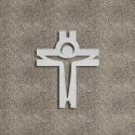 Croce stilizzata 32x40 cm argento
