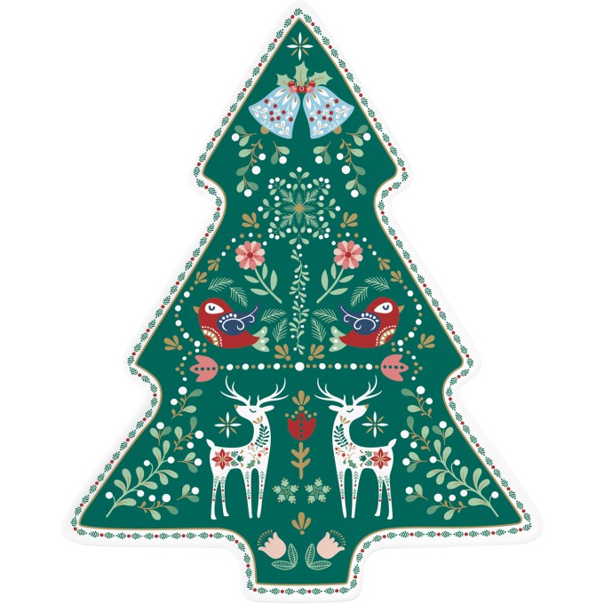 Piatto A Forma Abete Christmas Folk