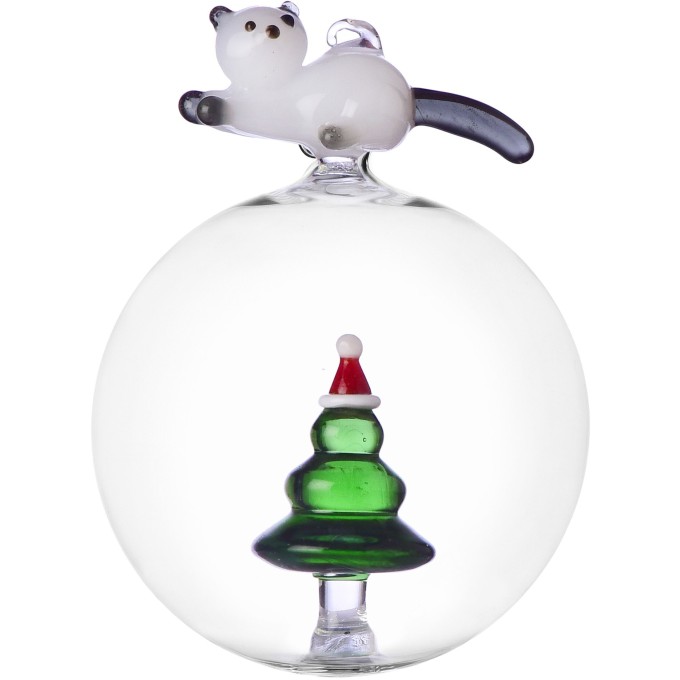 Palla natale gatto-albero Natale