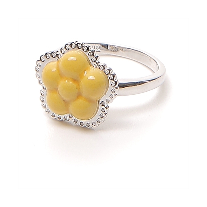 Anello filigree yellow flower