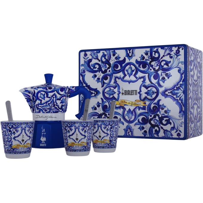 Set Moka 3 tazze 3 bicchierini e 3 palette 
