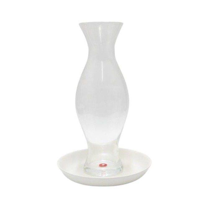 Vaso Trasparente Alto Base In Ceramica