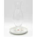 Vaso Trasparente Alto Base In Ceramica