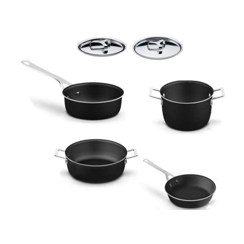 Batteria di pentole 6 pezzi Alessi Pots & Pans Black