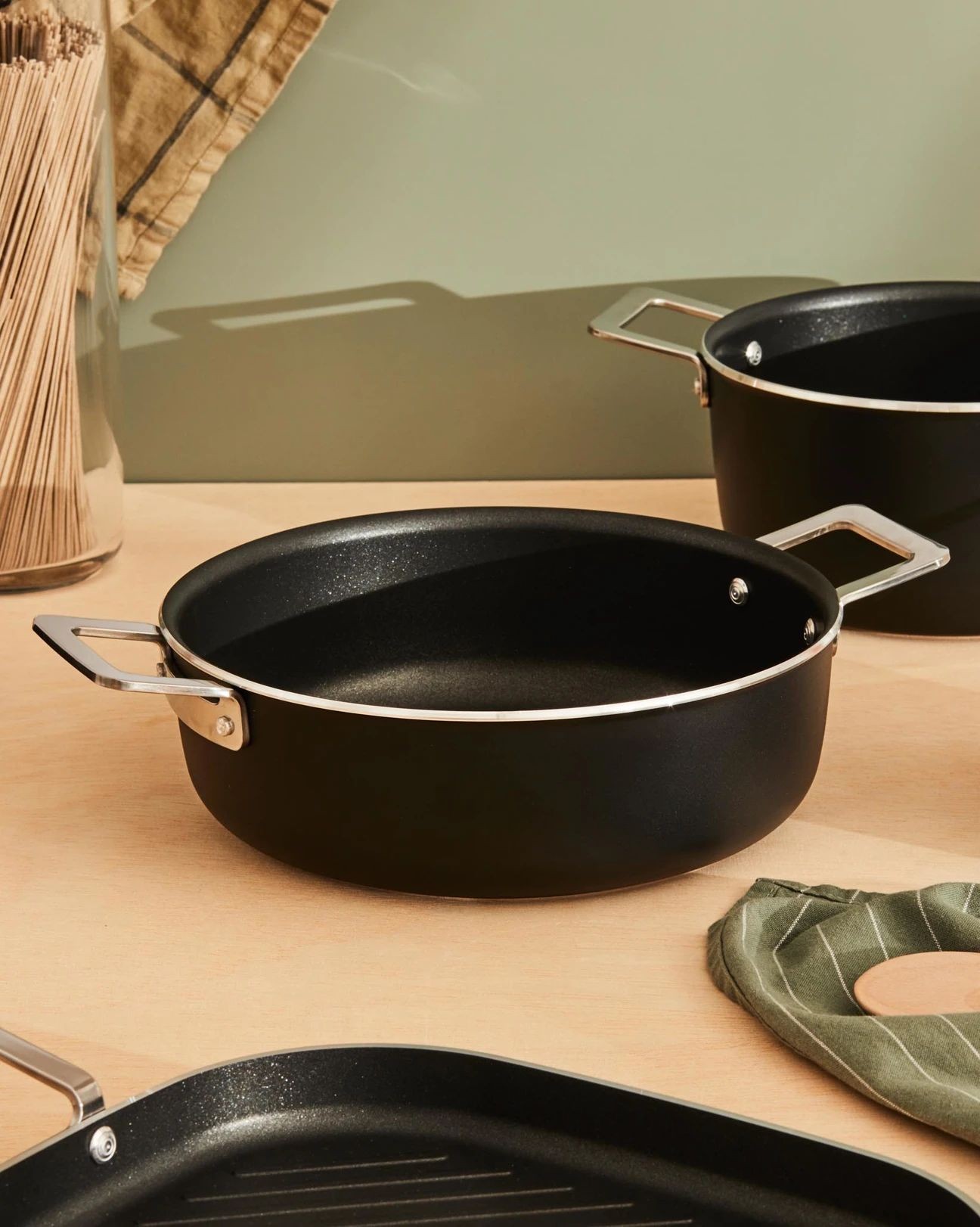 Batteria di pentole 6 pezzi Alessi Pots & Pans Black