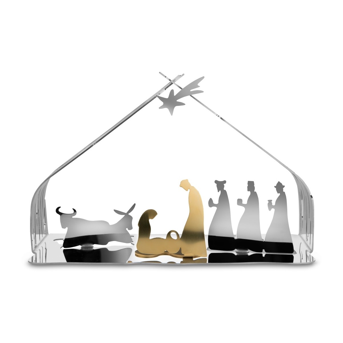 Bark crib presepe in acciaio alessi