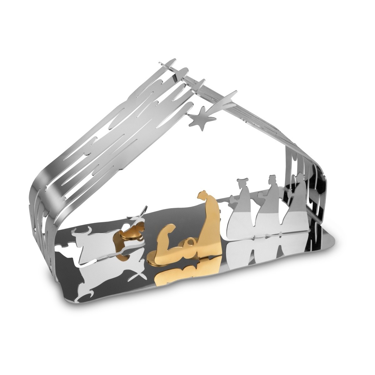 Bark crib presepe in acciaio alessi