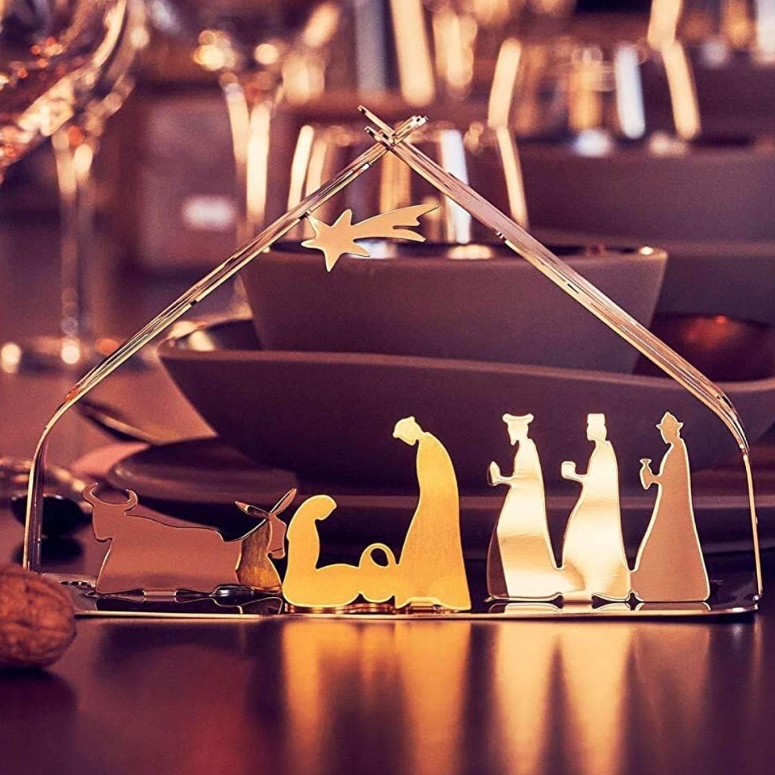 Bark crib presepe in acciaio alessi