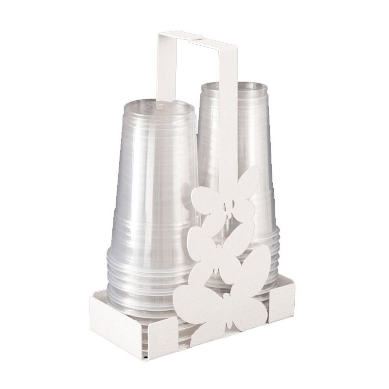 Porta bicchieri farfalle bianco Arti e Mestieri