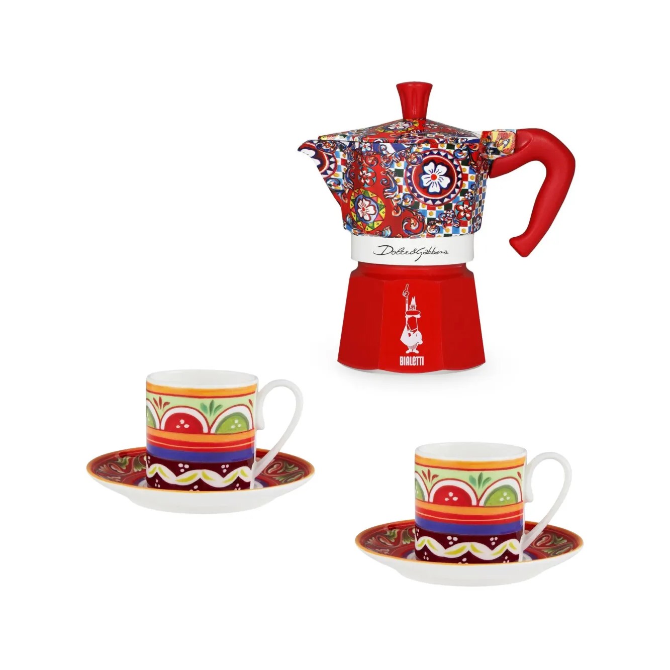 Set 2 tazze con Caffettiera