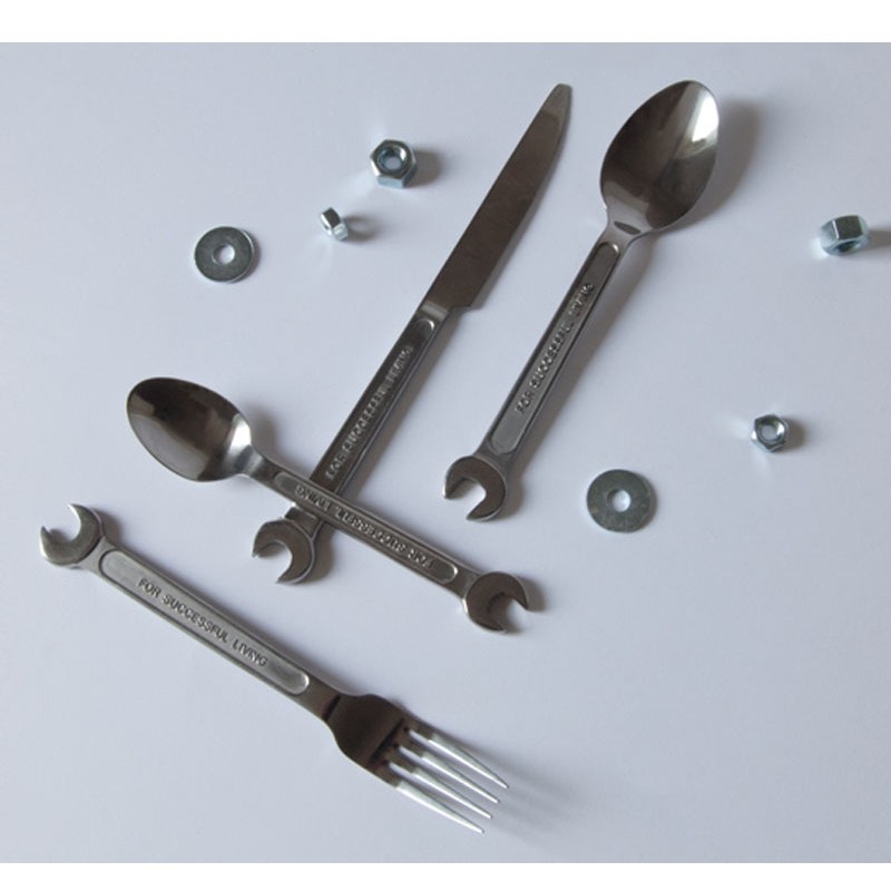 Set 4 posate in acciaio 18/0 diy seletti