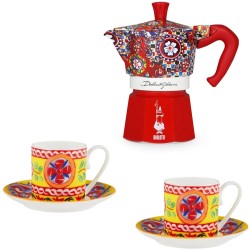 Set 2 tazze con Caffettiera