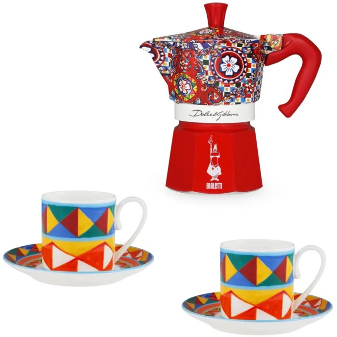 Set 2 tazze con Caffettiera