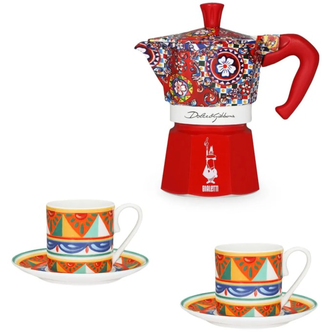 Set 2 tazze con Caffettiera