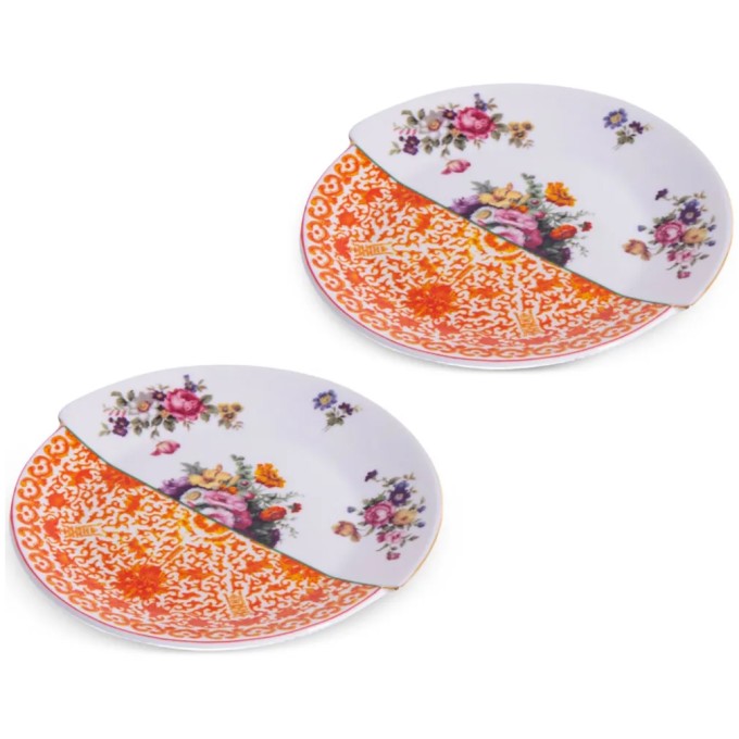 Set 2 Porcelain Bread Plate Hybrid Olivia