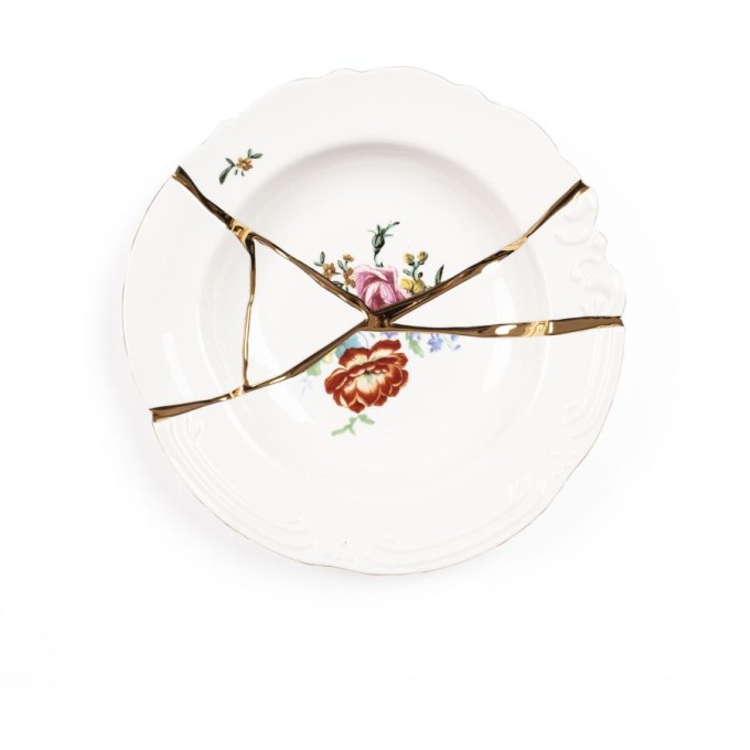 Piatto Fondo In Porcellana Kintsugi Seletti