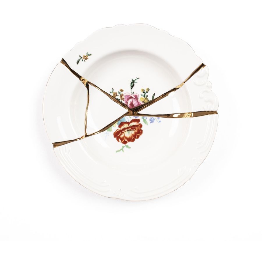 Piatto Fondo In Porcellana Kintsugi Seletti