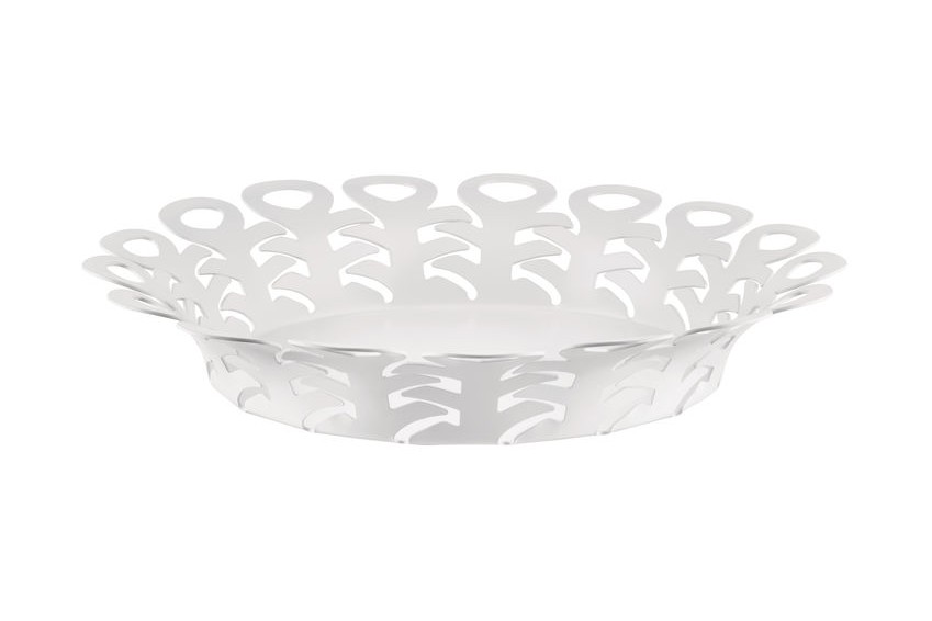 Cestino traforato in acciaio Vimini bianco