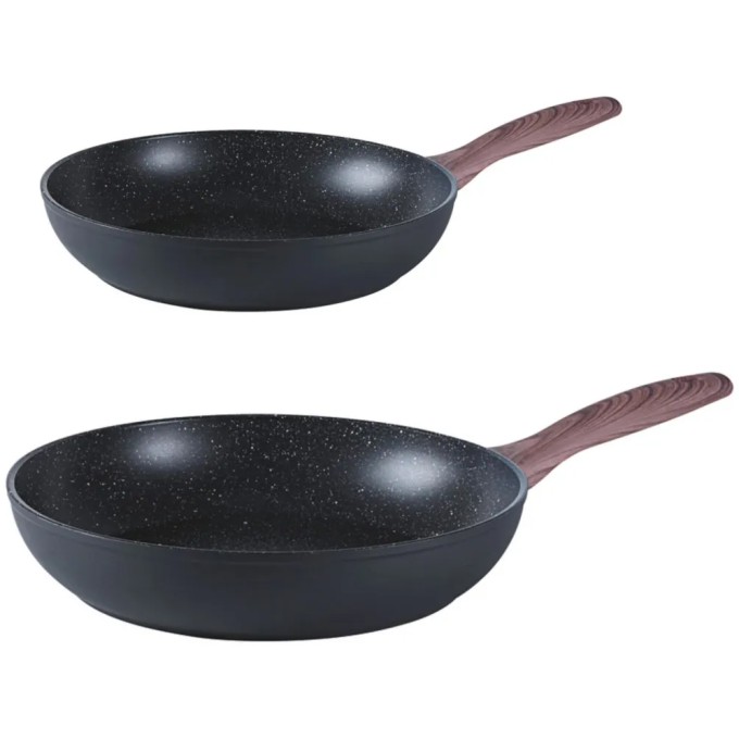Set 2 Padelle Cm 20-24 Rock & Rose Black Alluminio Sambonet