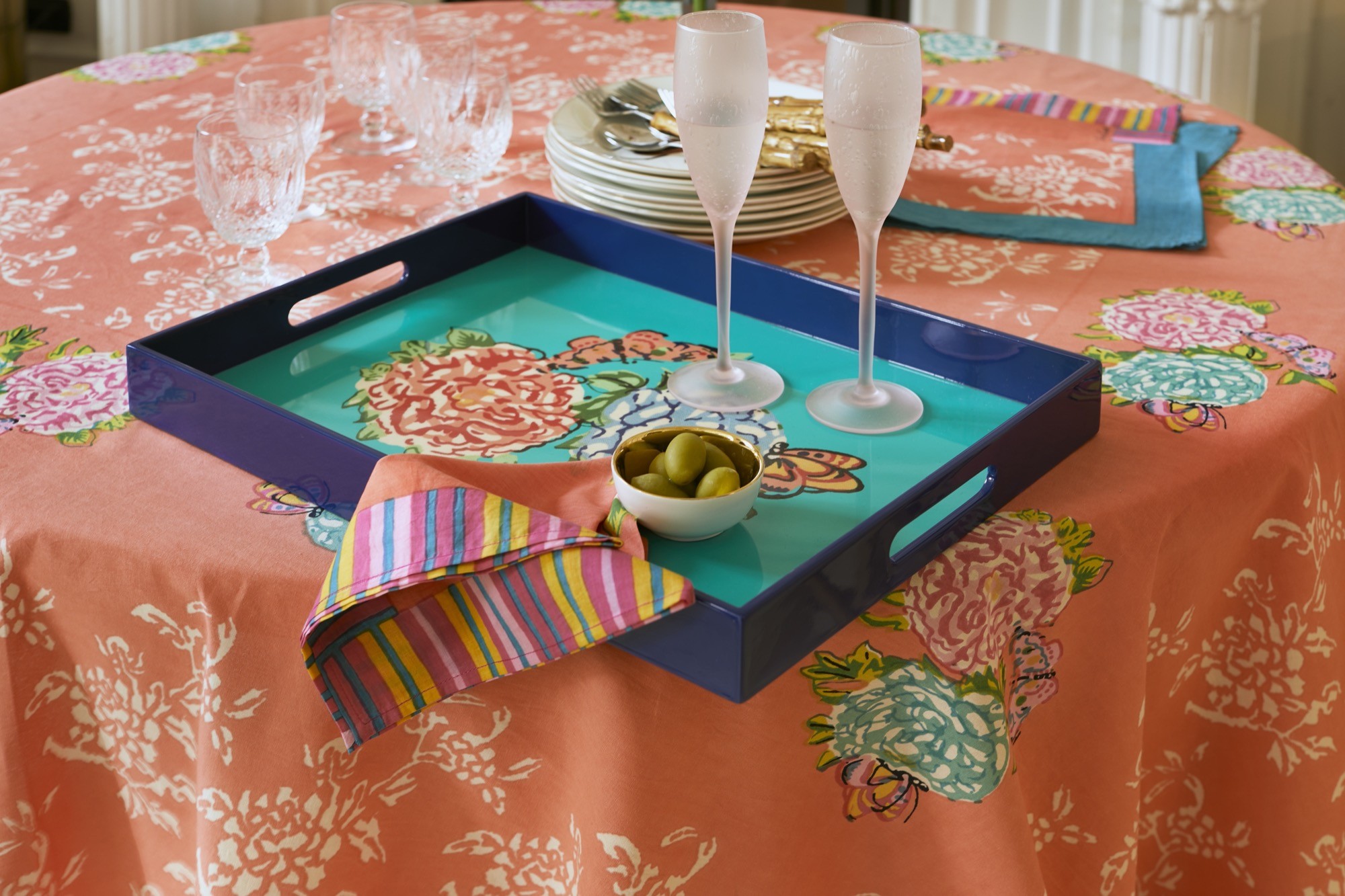 Tray 45X34 Queen Flw Green