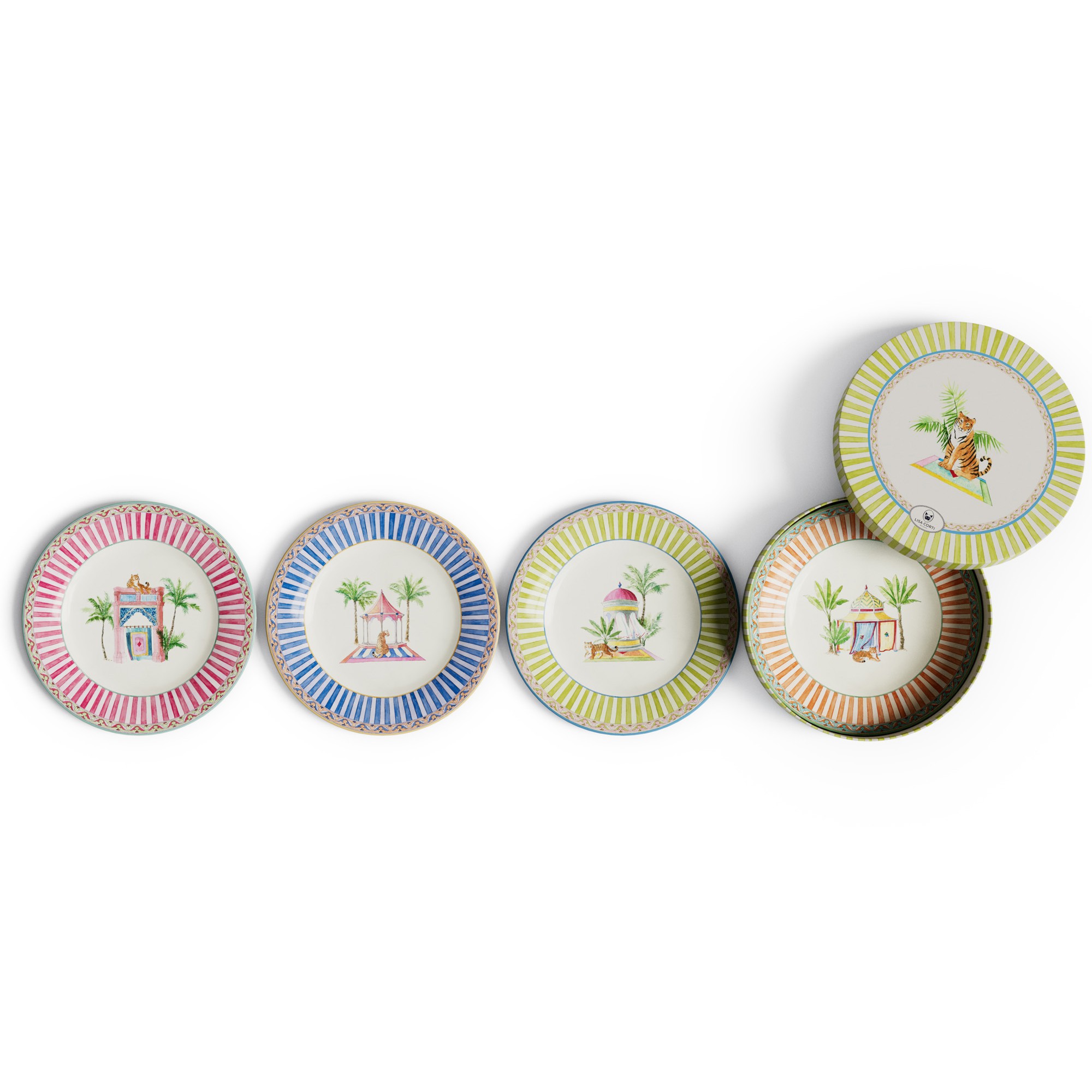 set di 4 piatti da dessert Sariska Assorted