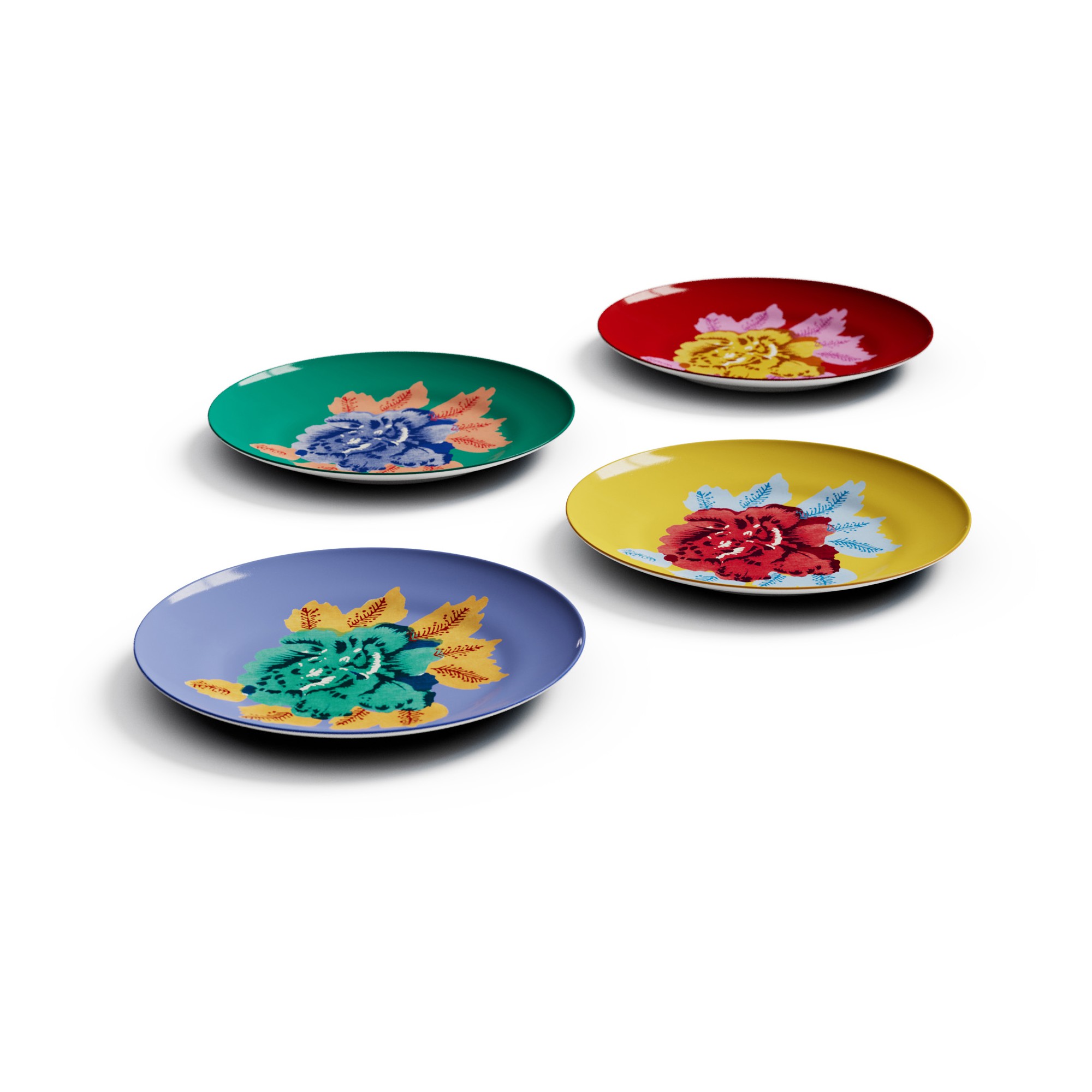 set di 4 piatti da dessert Indian Tiger Assorted