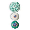 Table Set Plate 3X Porcelain Indian Tiger Veronese Unica