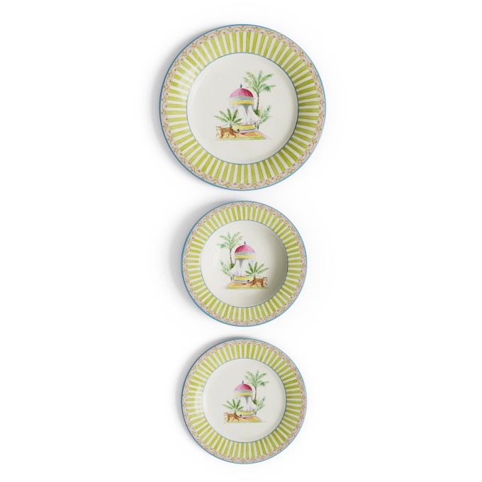Table Set Plate 3X Porcelain Sariska Blue Unica
