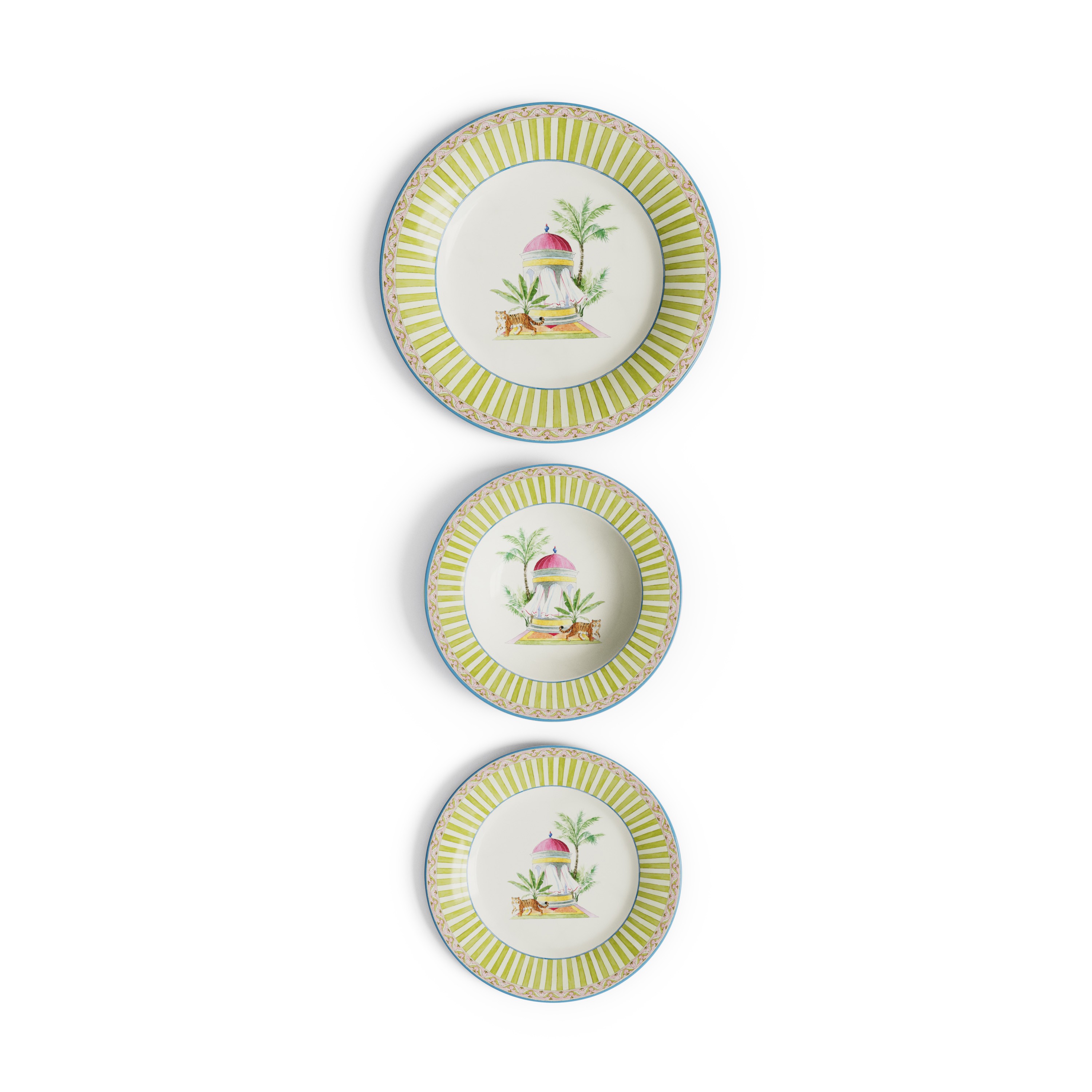 Table Set Plate 3X Porcelain Sariska Blue Unica