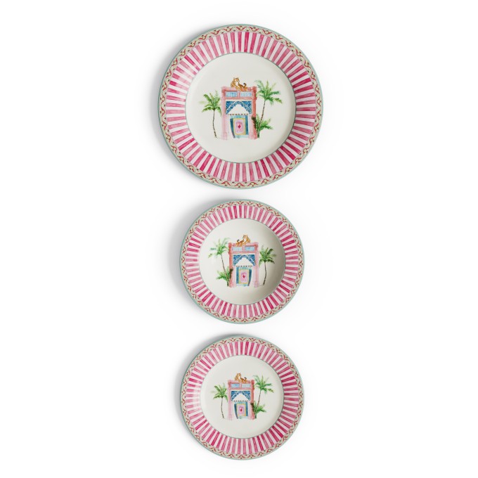 Table Set Plate 3X Porcelain Sariska Pink Unica