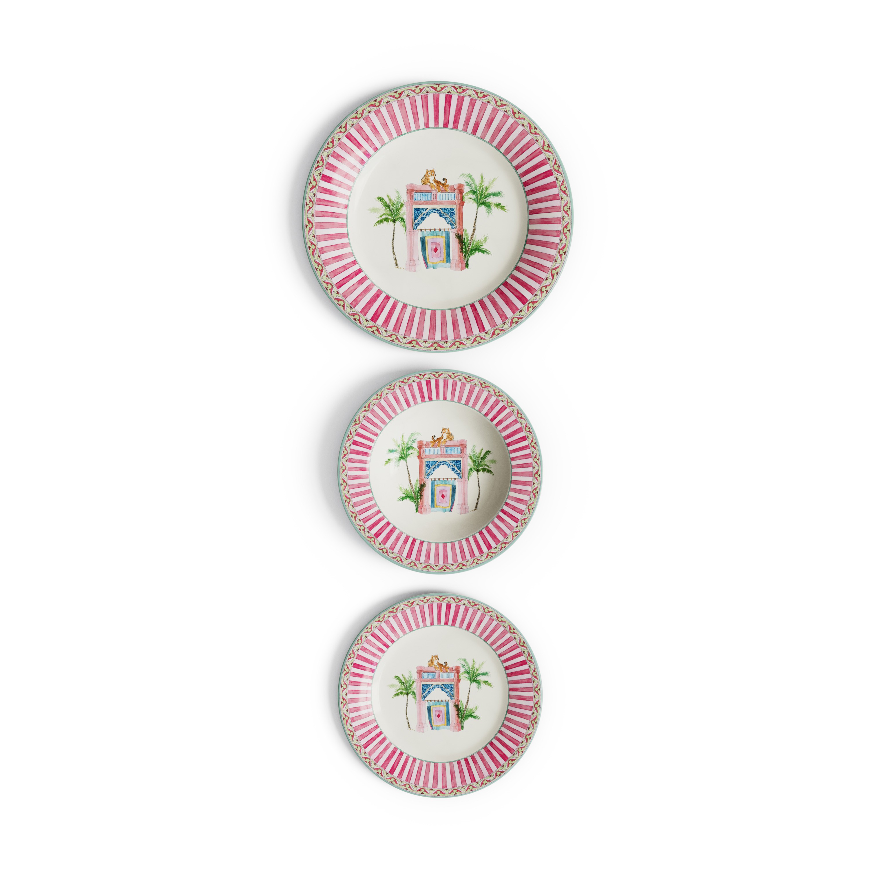 Table Set Plate 3X Porcelain Sariska Pink Unica