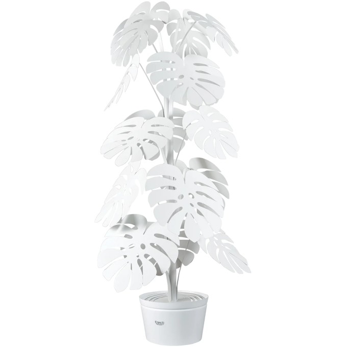 Lampada monstera grande bianca+vaso Arti e Mestieri