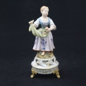 Statua fioraia su piedistallo 20cm