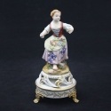 Statua pastorella su base in limoges 17,5cm