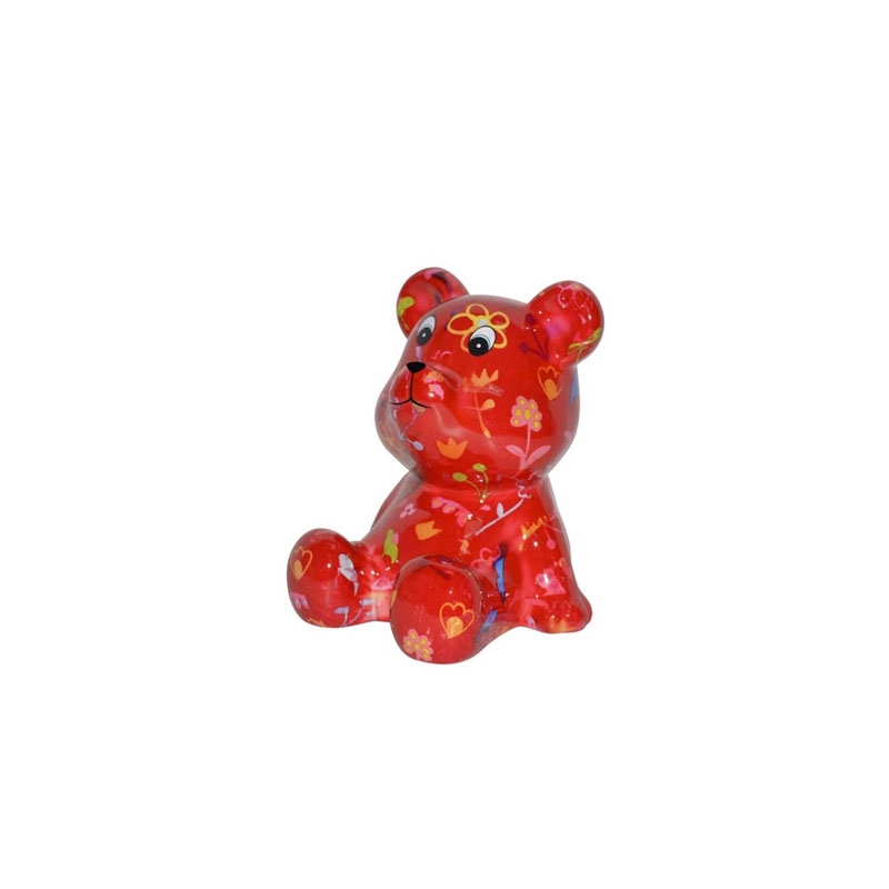 Salvadanaio orso cirillo rosso Pomme Pidou