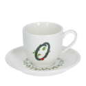 Solotua tazza caffe  con piattino lettera o cc 85 in gift la porcellana bianca